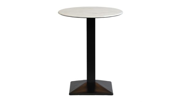 Everyday Turin Metal Base 600mm Round Poseur Table with Laminate Top in Marble CZ834