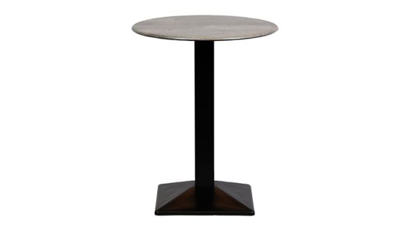Everyday Turin Metal Base 600mm Round Poseur Table with Laminate Top in Concrete CZ835