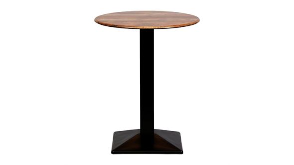Everyday Turin Metal Base 600mm Round Poseur Table w/Laminate Top in Planked Oak CZ836