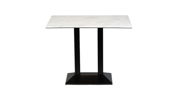 Everyday Turin Metal Base Rectangle Poseur Table with Laminate Top in Marble CZ838