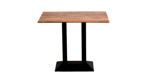 Everyday Turin Metal Base Rectangle Poseur Table with Laminate Top in Planked Oak CZ840