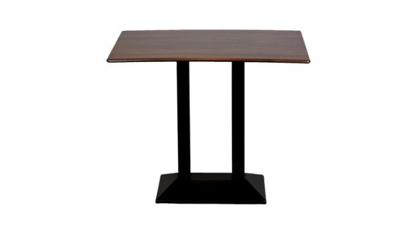 Everyday Turin Metal Base Rectangle Poseur Table with Laminate Top in Walnut CZ841