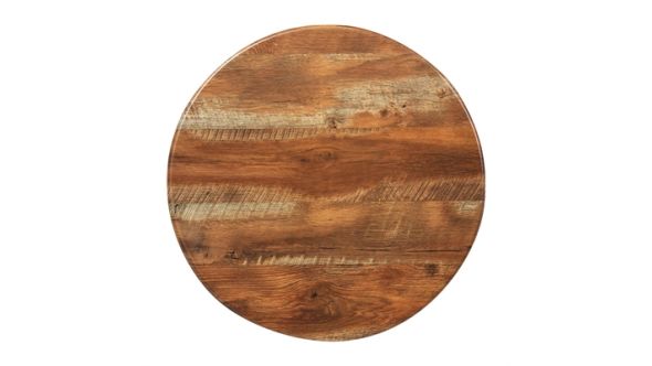 Everyday Round Laminate Table Top Planked Oak 600mm CZ844