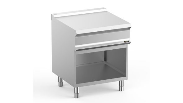 Hobart Ecomax HEN77A Ambient Work Top with Rear Flue on Open Cupboard
