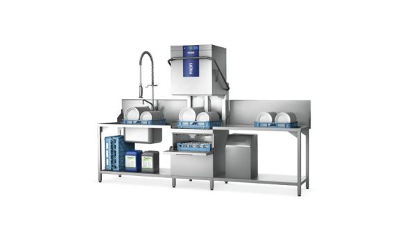 Hobart TLWW-10A 500mm Basket Two-Level Passthrough Dishwasher with Drain Pump, 18 Plates