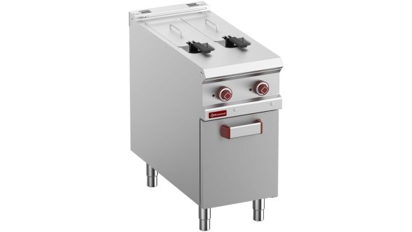 Diamond E9/F2V8A4-N Double Basket Freestanding Electric Fryer on Neutral Closed Cupboard, 10.5kW