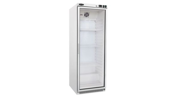 Sterling Pro Cobus SPF400G Single Door White Glass Door Upright Freezer, 360 Litres