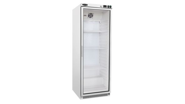 Sterling Pro Cobus SPF400G Single Door White Glass Door Upright Freezer, 360 Litres