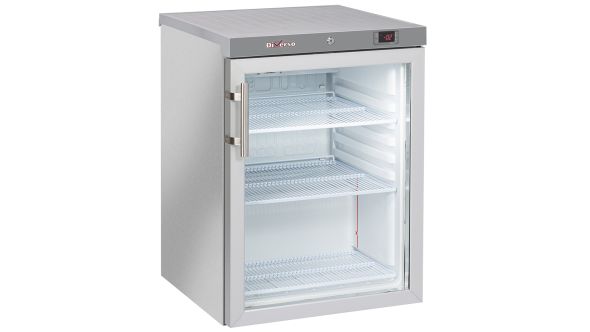Diverso WR-PG21-XG Ventilated refrigerator, glass door, 200 liters. stainless steel