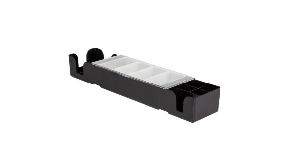 Beaumont 4 Compartment Condiment Holder with Napkin Dispenser Black 3767
