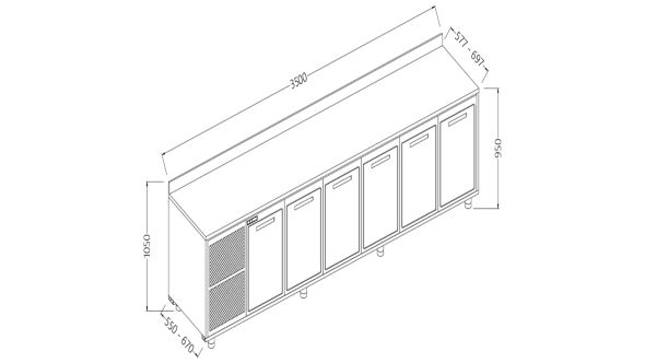 Diamond NLV35X/5 Neutral Rear Cabinet, With Backsplash
