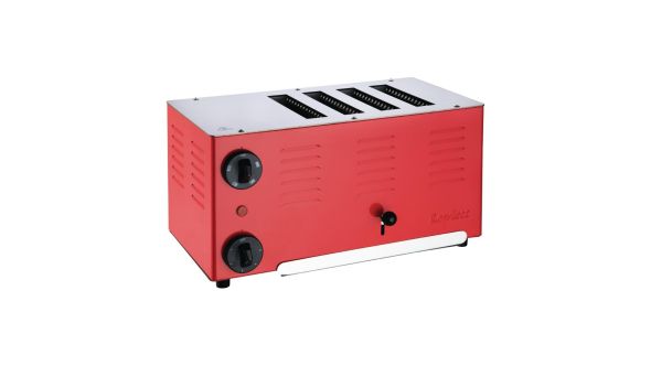 Rowlett Regent 4 Slot Toaster Traffic Red with 2x Additional Elements