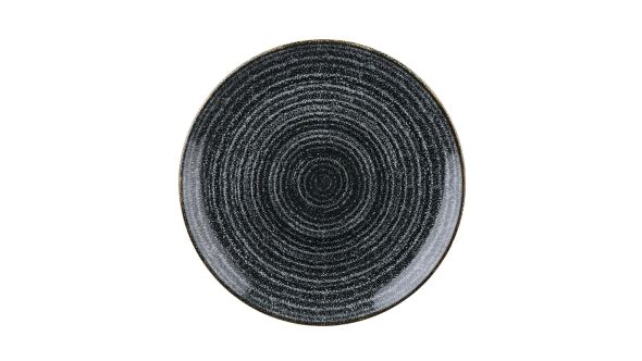 Churchill Studio Prints Homespun Charcoal Black Coupe Plates 288mm (12 Pack) SPCBEV111
