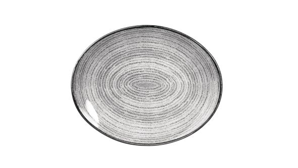 Churchill Studio Prints Homespun Stone Grey Oval Coupe Plates 317 x 255mm (12 Pack) SPSGOP121