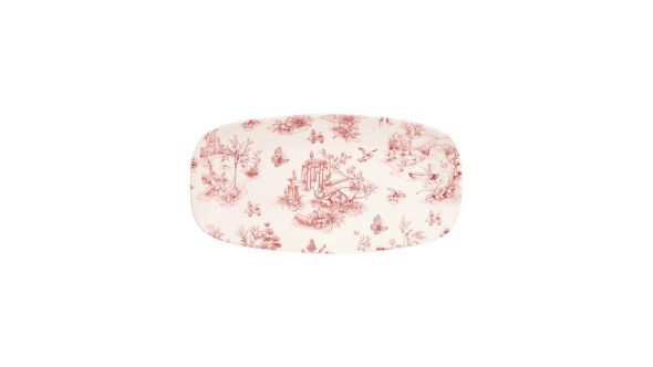 Churchill Vintage Prints Rectangular Plates Cranberry Toile 298mm (12 Pack) TOC XO111