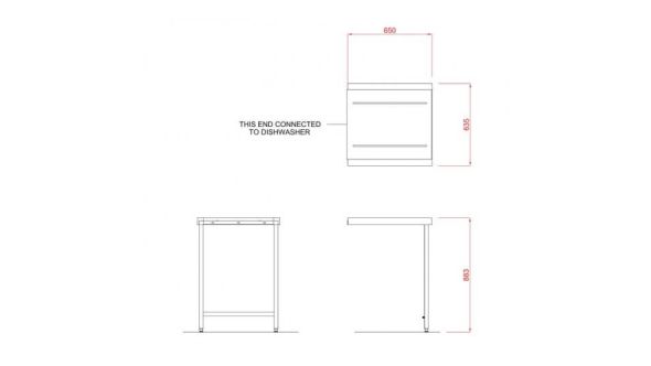 Hobart SC650 Outlet Single Rack Table
