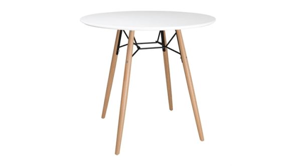 Bolero Arlo Table Round White 798mm DB218