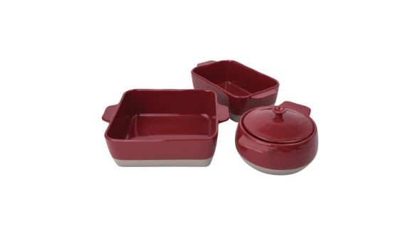 Olympia Red And Taupe Ceramic Roasting Dish 2.5Ltr DB522