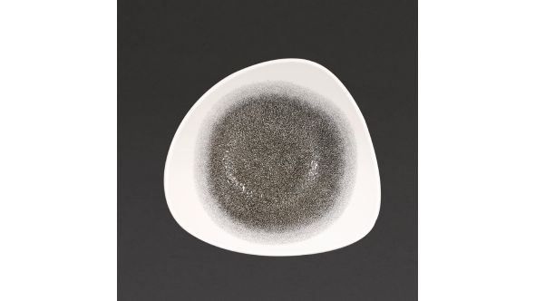 Churchill Studio Prints Raku Trace Triangular Bowls Quartz Black 235mm (12 Pack) RKBQTRB91