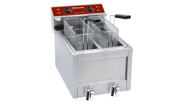 Diamond FSM-2V5ET/S Double Basket Freestanding Electric Fryer, 9kW