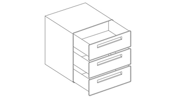 Diamond KF3 Option: Double Drawer 1/3 X 3, Refrigerated Counter Reserve