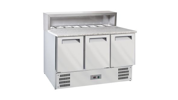 Diverso WR-SRP6-Z3 Refrigerated pizza table 3 doors GN1/1, refrigerated structure 8x GN1/6-150 mm