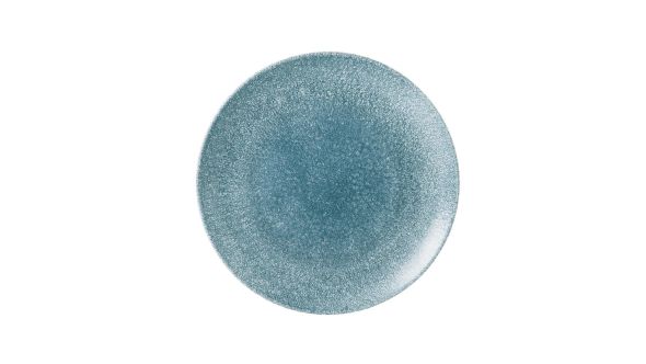 Churchill Studio Prints Raku Large Round Coupe Plates Topaz Blue 288mm (12 Pack) RKTBEV111