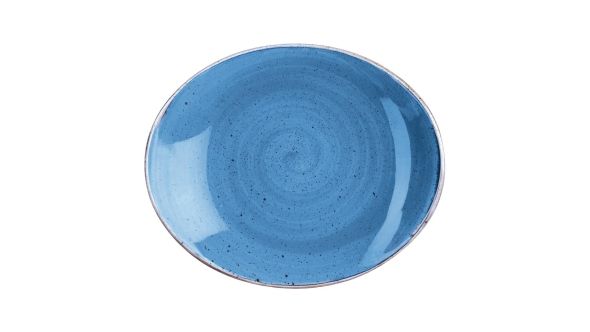 Churchill Stonecast Oval Plates Cornflower Blue 197 x 160mm (12 Pack) SCFSOP7 1