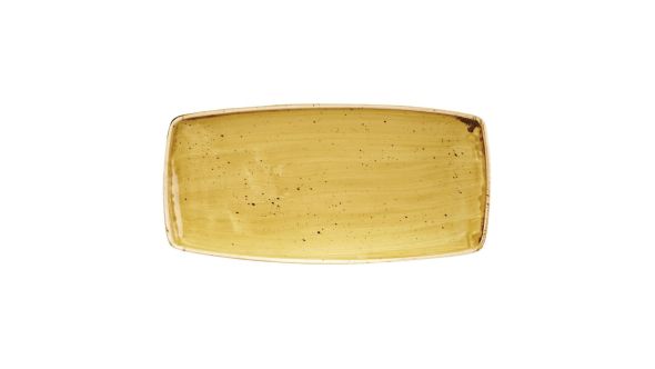 Churchill Stonecast Rectangular Plates Mustard Seed Yellow 295 x 150mm (12 Pack) SMSSOP111