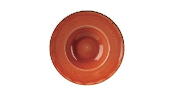 Churchill Stonecast Round Wide Rim Bowls Spiced Orange 239mm (12 Pack) SSOSVWBM1