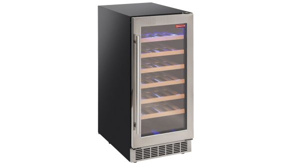 Diamond WCB/12-T1 Wine cabinet, ventilated, stainless steel door, 106 Lt., BLACK