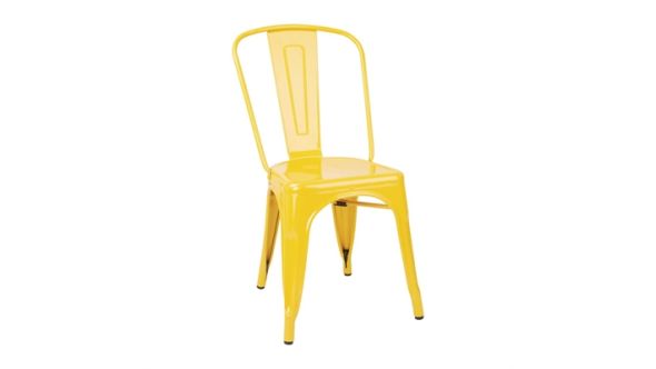 Bolero Bistro Steel Side Chairs Yellow (4 Pack) DK292