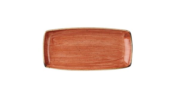 Churchill Stonecast Rectangular Plates Spiced Orange 350 x 185mm (6 Pack) SSOSOP141