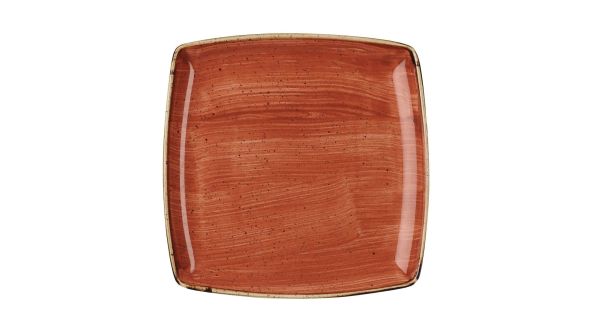 Churchill Stonecast Deep Square Plates Spiced Orange 260mm (6 Pack) SSOSDS101