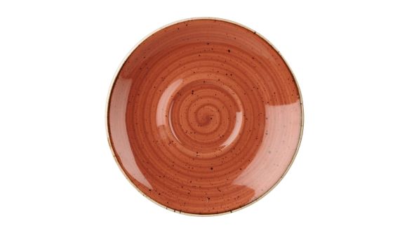 Churchill Stonecast Round Cappuccino Saucers Spiced Orange 185mm (12 Pack) SSOSCSS 1