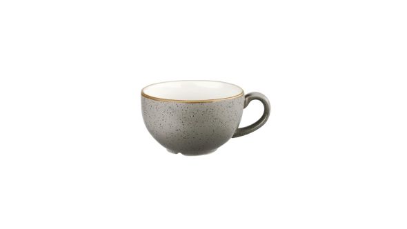Churchill Stonecast Round Cappuccino Cups Peppercorn Grey 12oz (12 Pack) SPGSCB281