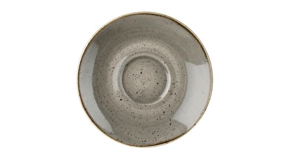 Churchill Stonecast Round Cappuccino Saucers Peppercorn Grey 185mm (12 Pack) SPGSCSS 1