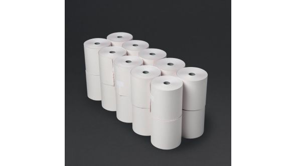 Olympia Non-Thermal 2ply White and Pink Till Roll 76 x 71mm (20 Pack) AD27612WP