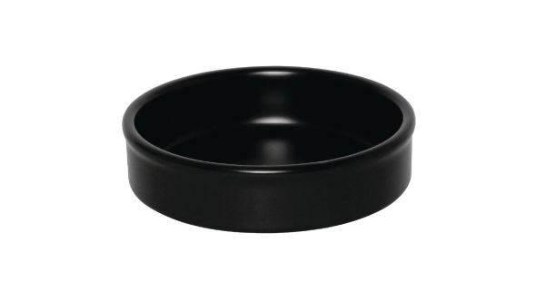 Olympia Mediterranean Stackable Dishes Black 102mm (6 Pack) DK832