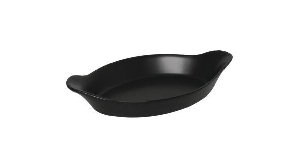 Olympia Mediterranean Oval Eared Dishes Black 204x118mm (6 Pack) DK834