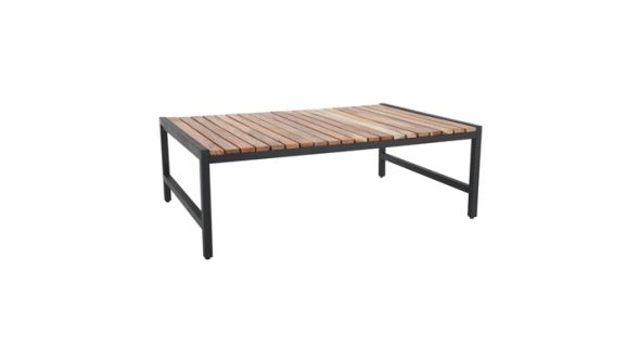 Bolero Steel and Acacia Low Coffee Table 1200x800mm DK903