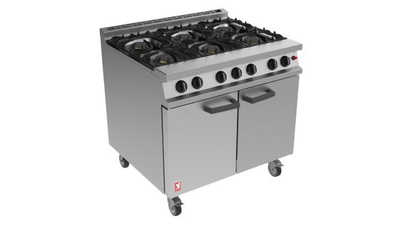 Falcon 6 Burner Dominator Plus Oven Range G3101 Propane Gas with Castors