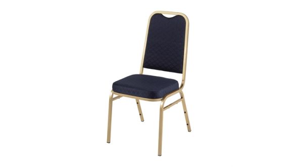 Bolero Square Back Banquet Chairs Blue & Gold (4 Pack) DL015