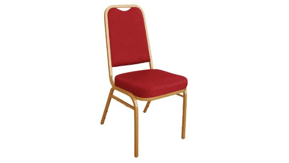 Bolero Bolero Square Back Banquet Chairs Red & Gold (4 Pack) DL016