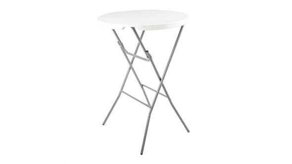 Bolero Round Poseur Folding Table White 800mm (Single) DL046
