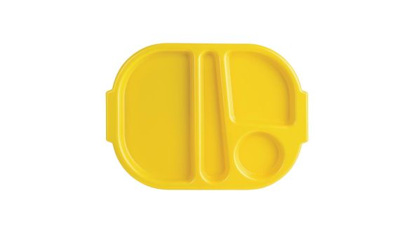 Olympia Kristallon PP Oval Compartment Food Tray Yellow 321mm QY-02302-02