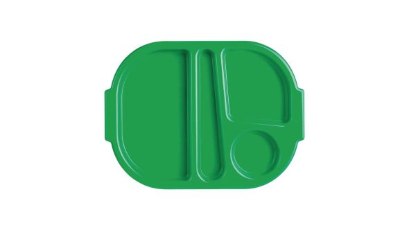 Olympia Kristallon PP Oval Compartment Food Tray Green 321mm QY-02302-03