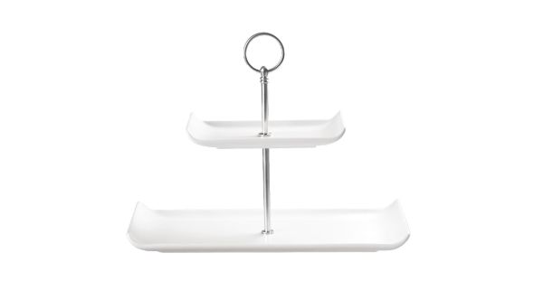 Churchill 2 Tier Rectangular Plates Tower 300mm (2 Pack) APRBAPT61