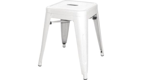 Bolero Bistro Steel Low Stool White (4 Pack) DL869