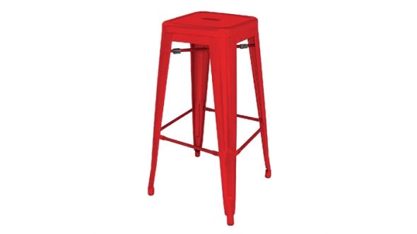Bolero Bistro Steel High Stool Red (4 Pack) DL871